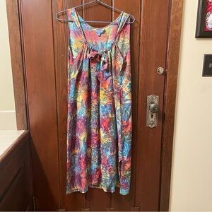 Blue Ginger Multicolor Vibrant Floral Print Sleeveless Dress S